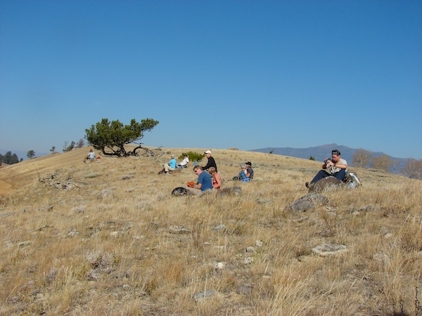 Watching for pronghorn atop Mount Everts. Photo by Melynda Coble Harrison.