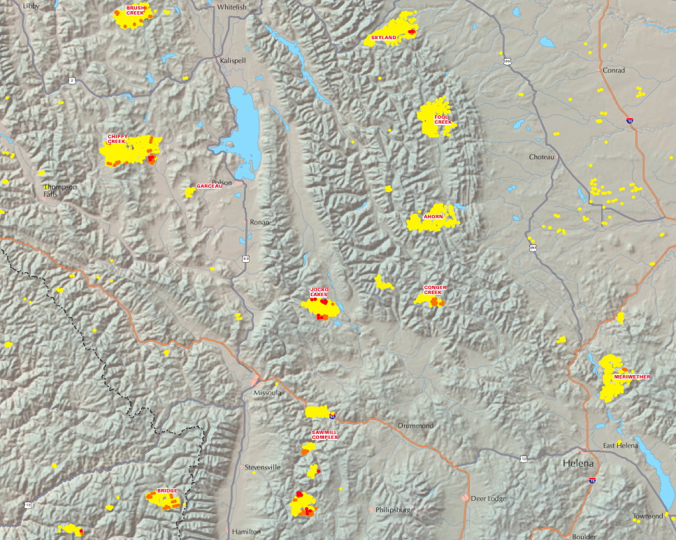 State Of Montana Fire Map United States Map